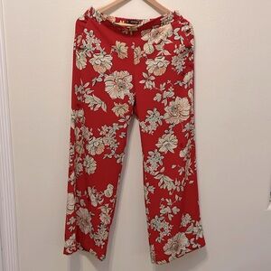 Zara red floral pants Medium